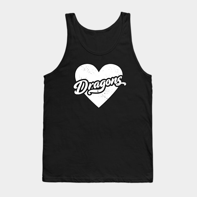 Vintage Dragons School Spirit // High School Football Mascot // Go Dragons Tank Top by SLAG_Creative